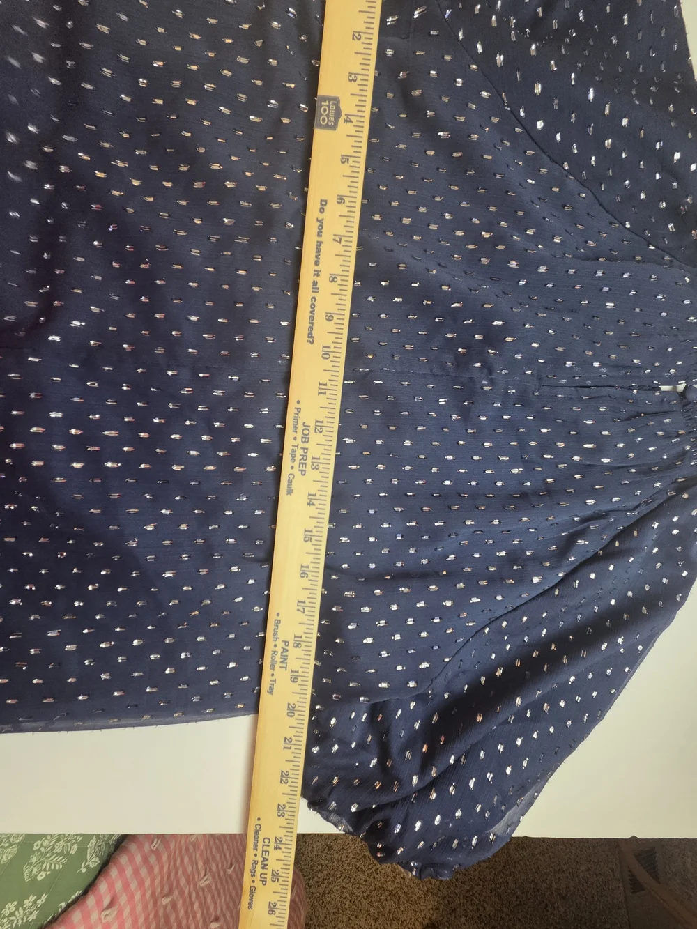 LOFT Navy Smocked-Neck Dot Top